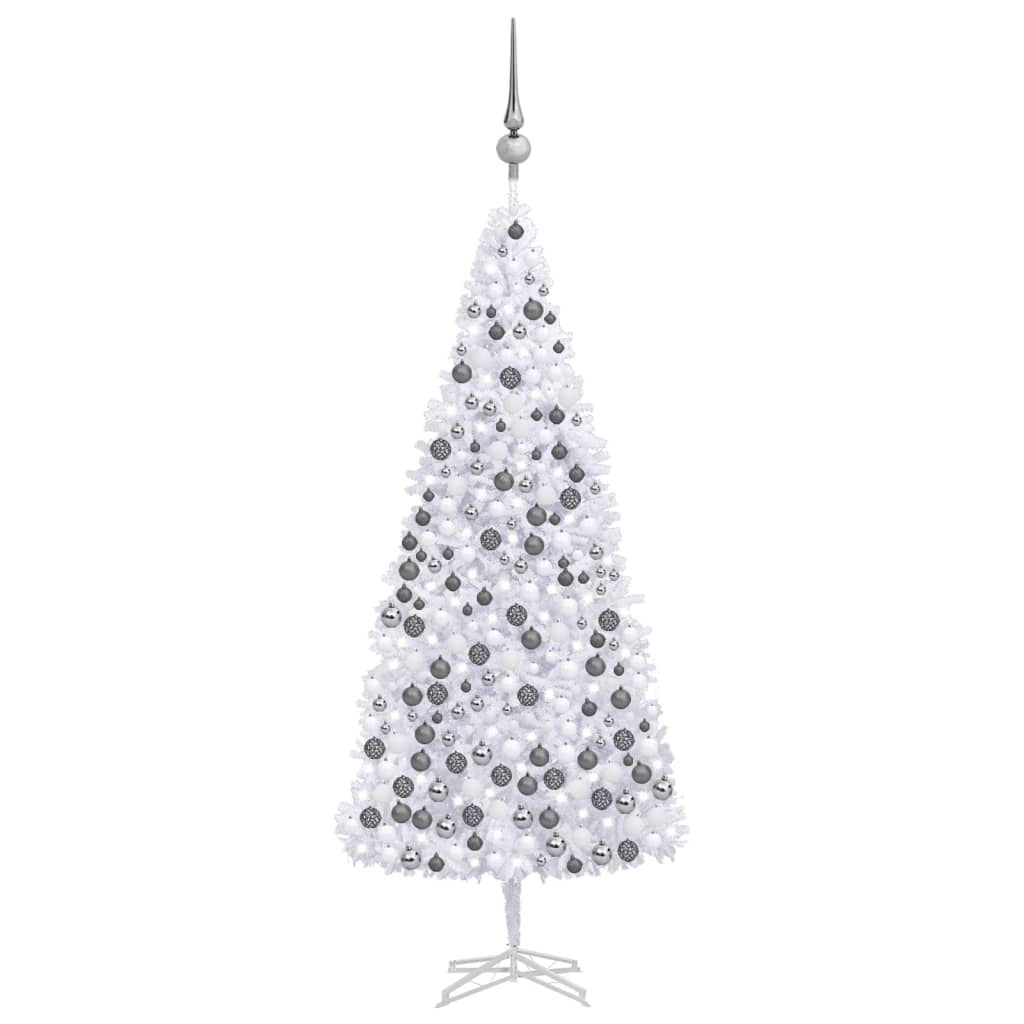 vidaXL Artificial Pre-lit Christmas Tree with Ball Set 500 cm White