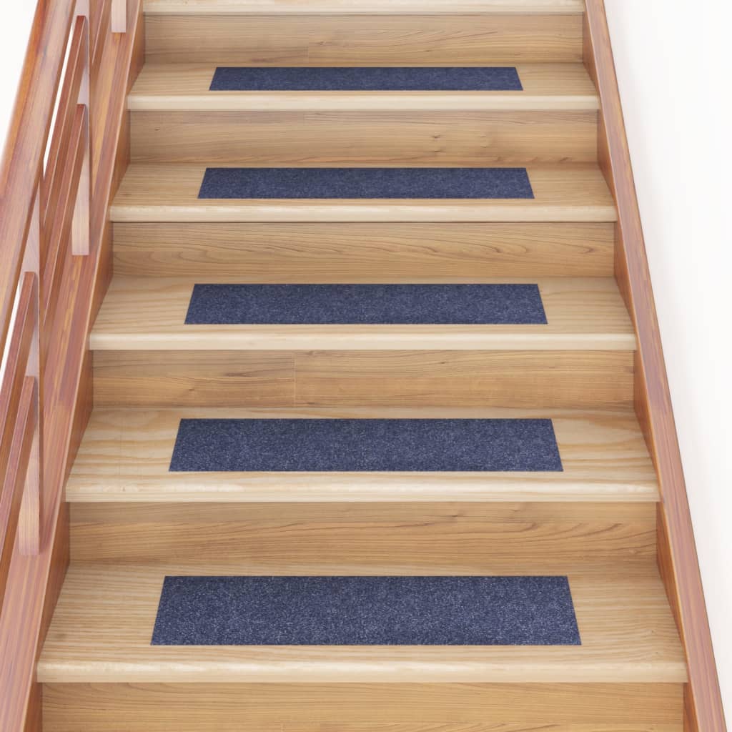 vidaXL Self-adhesive Stair Mats Rectangular 15 pcs 76x20 cm Grey Blue