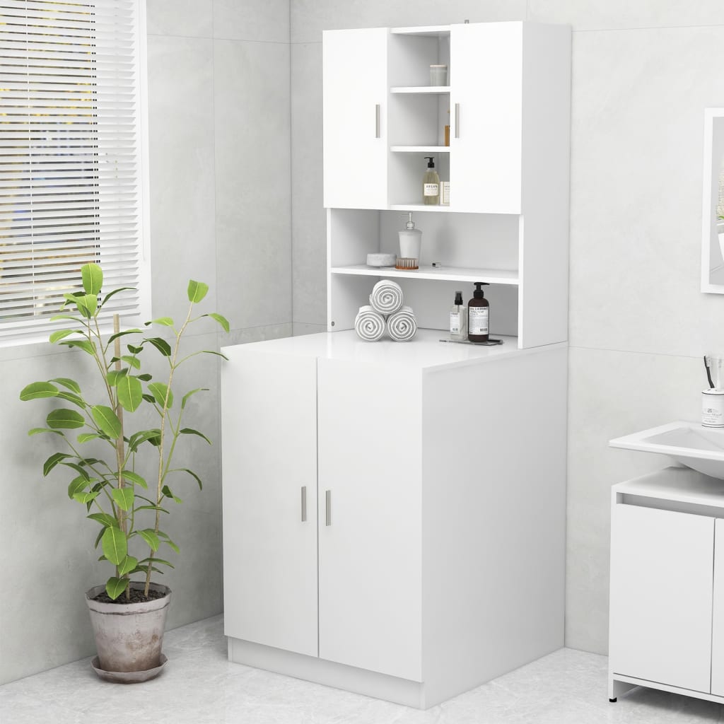 vidaXL Washing Machine Cabinet White 70.5x25.5x90 cm