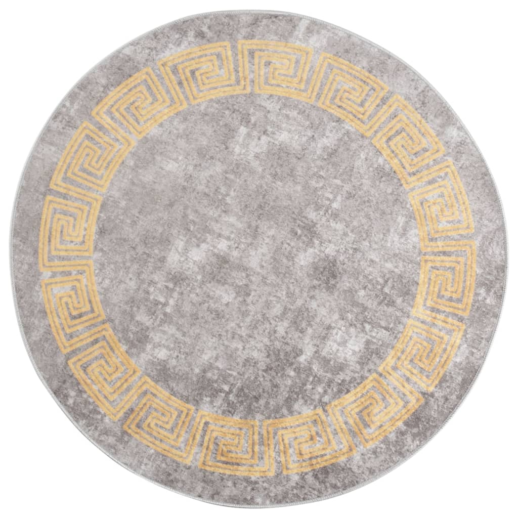 vidaXL Rug Washable “Ê120 cm Grey Anti Slip