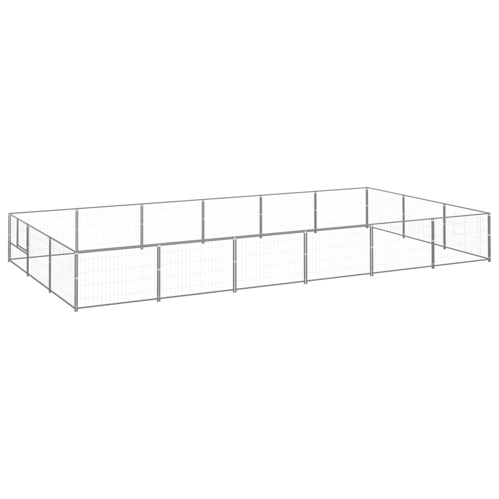 vidaXL Dog Kennel Silver 18 mŒ_ Steel