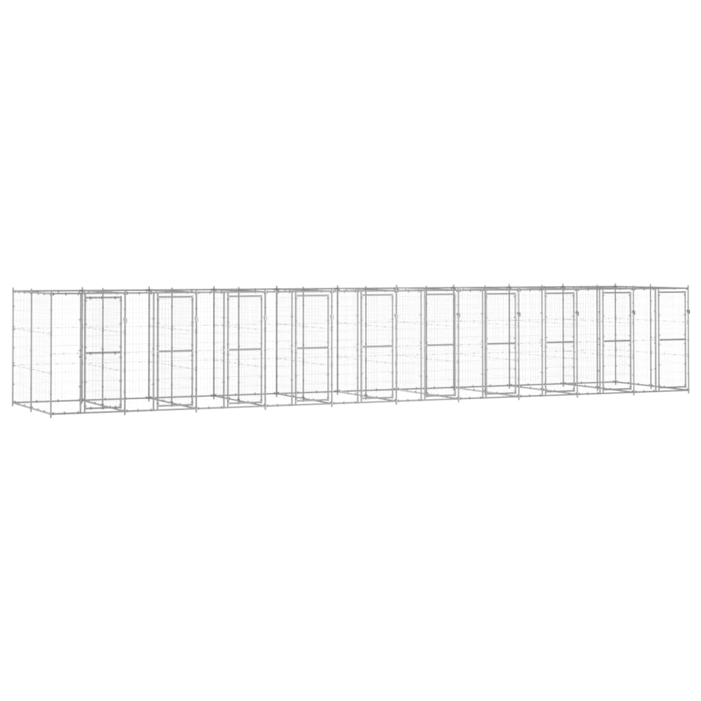 vidaXL Outdoor Dog Kennel Galvanised Steel 24.2 mŒ_