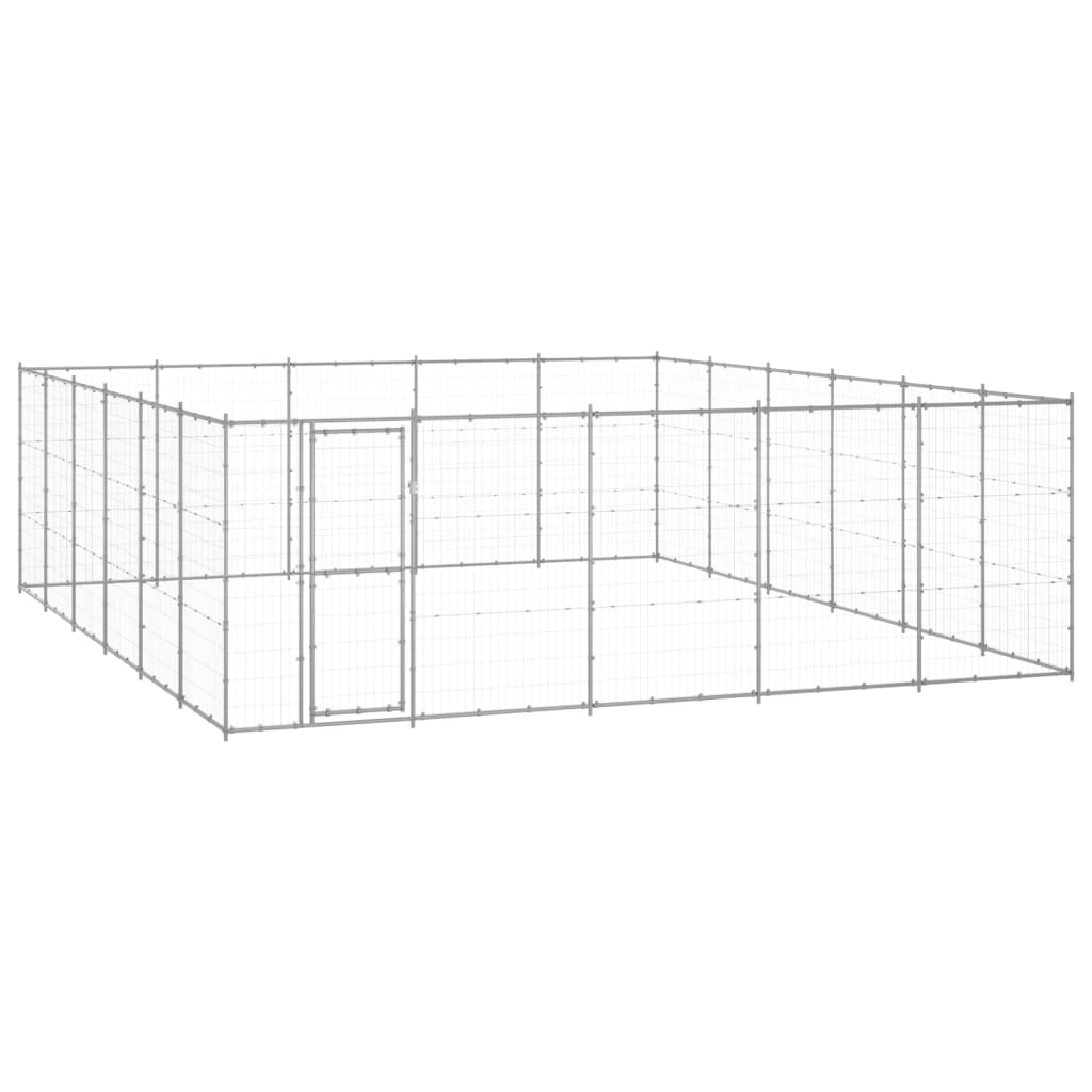 vidaXL Outdoor Dog Kennel Galvanised Steel 36.3 mŒ_