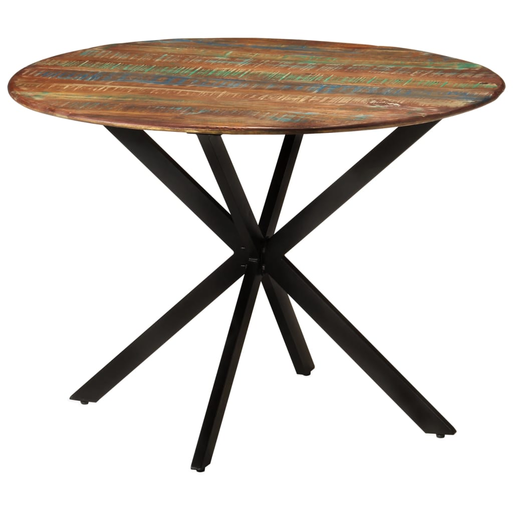vidaXL Dining Table íÖ110x78 cm Solid Wood Reclaimed and Steel