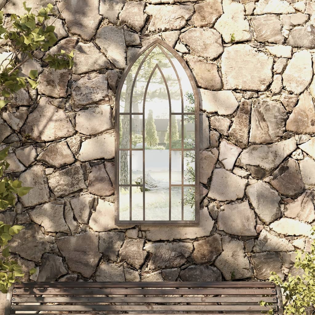vidaXL Garden Mirror Sand 100x45 cm Iron for Outdoor Use