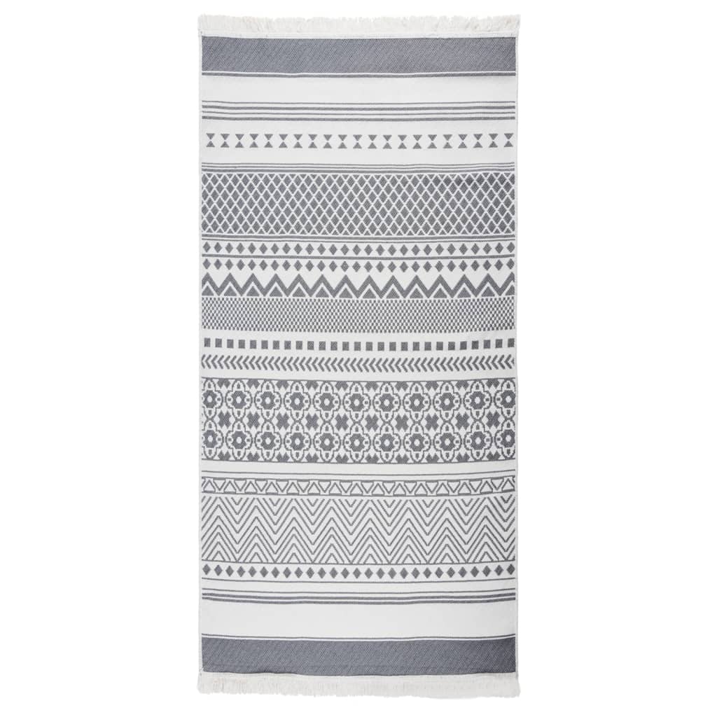vidaXL Rug Grey and White 100x200 cm Cotton