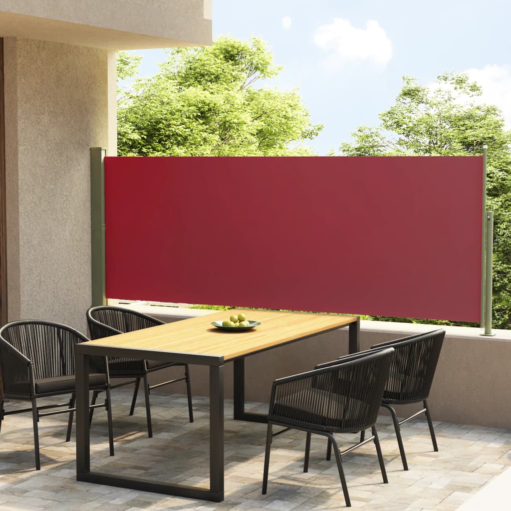 vidaXL Patio Retractable Side Awning 117x300 cm Red