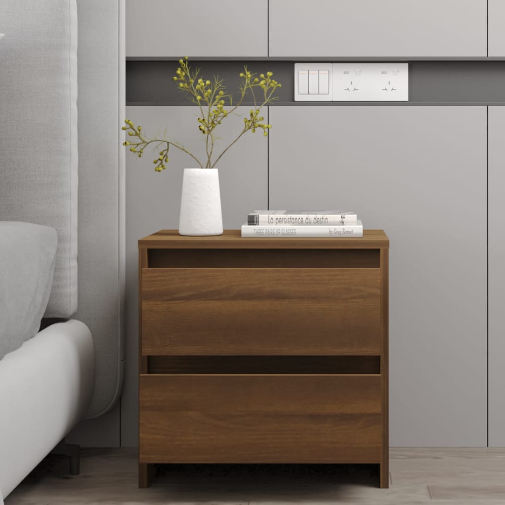 vidaXL Bedside Cabinet Brown Oak 45x34.5x44.5 cm Engineered Wood