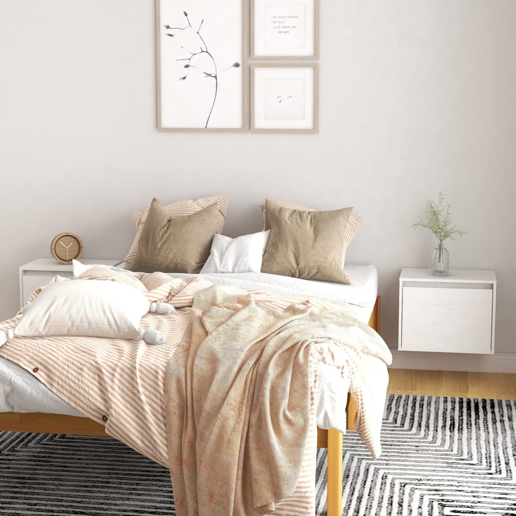 vidaXL Wall Cabinets 2 pcs White 45x30x35 cm Solid Pinewood