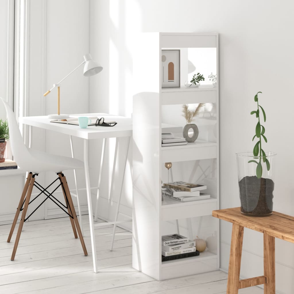 vidaXL Book Cabinet/Room Divider High Gloss White 40x30x135 cm
