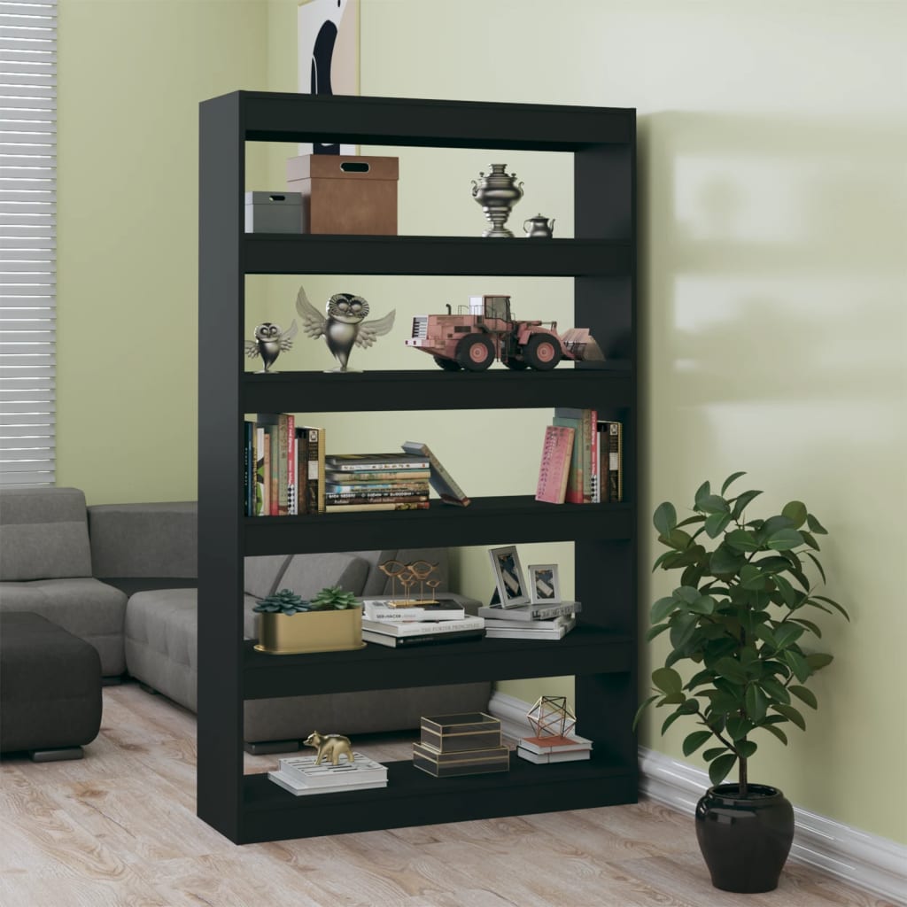 vidaXL Book Cabinet/Room Divider Black 100x30x166 cm