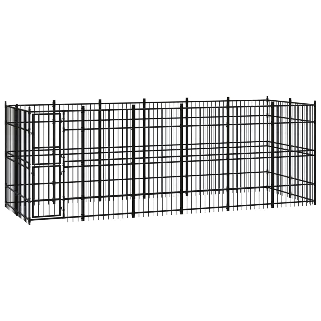 vidaXL Outdoor Dog Kennel Steel 11.06 mŒ_