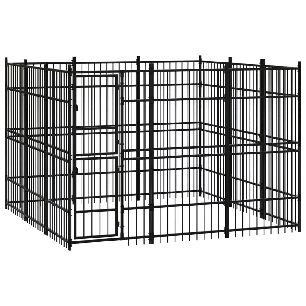 vidaXL Outdoor Dog Kennel Steel 8.29 mŒ_