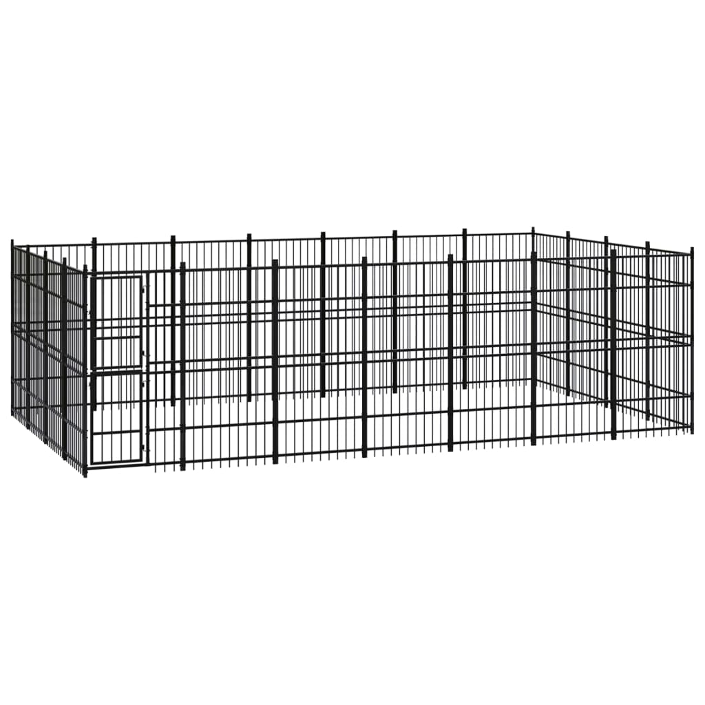 vidaXL Outdoor Dog Kennel Steel 25.8 mŒ_