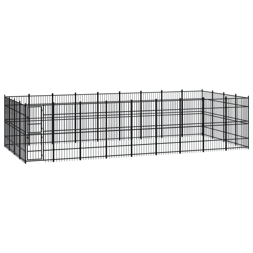 vidaXL Outdoor Dog Kennel Steel 33.18 mŒ_