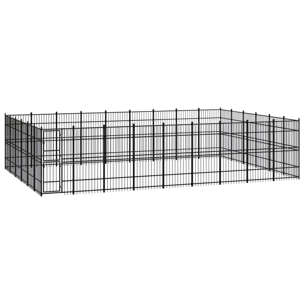 vidaXL Outdoor Dog Kennel Steel 49.77 mŒ_