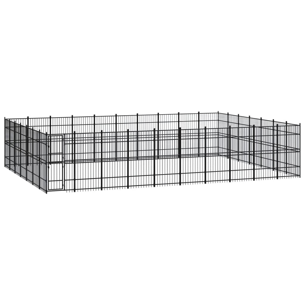 vidaXL Outdoor Dog Kennel Steel 64.51 mŒ_