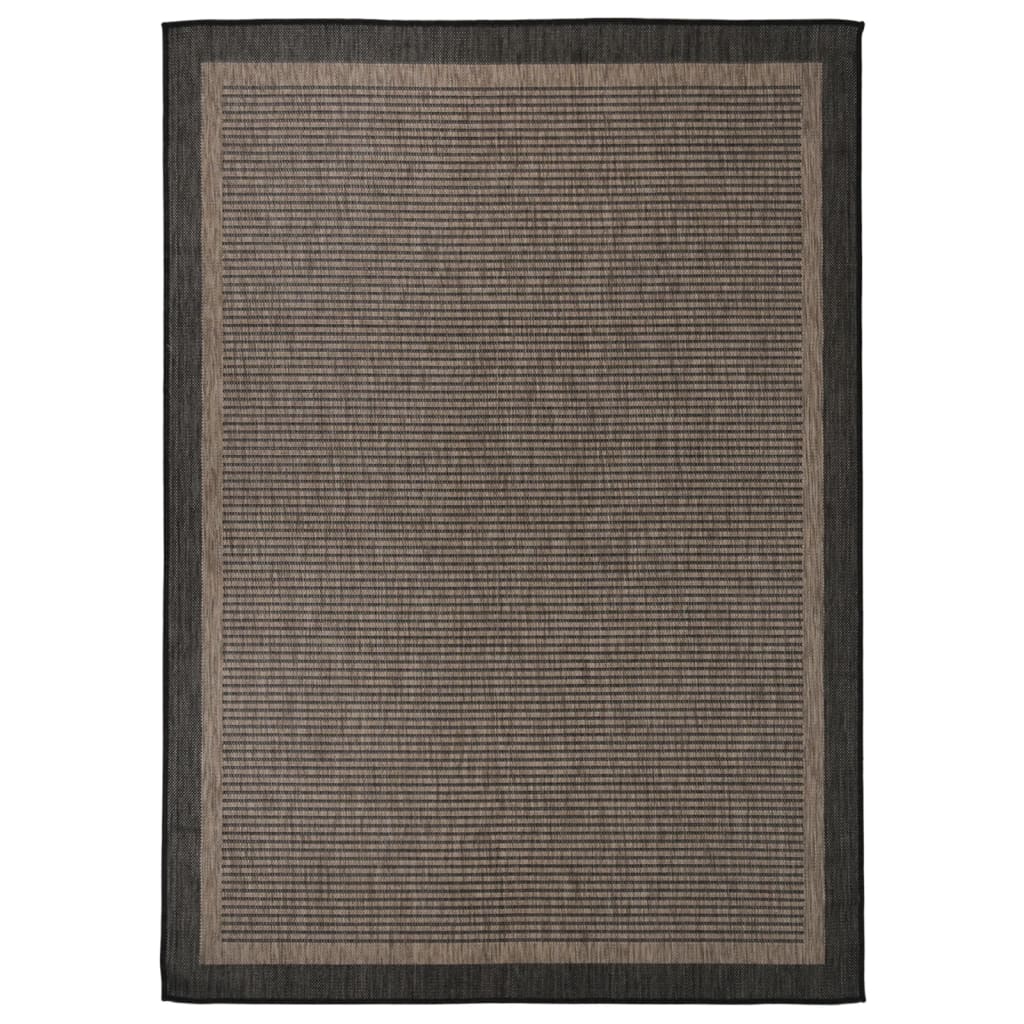 vidaXL Outdoor Flatweave Rug 120x170 cm Dark Brown