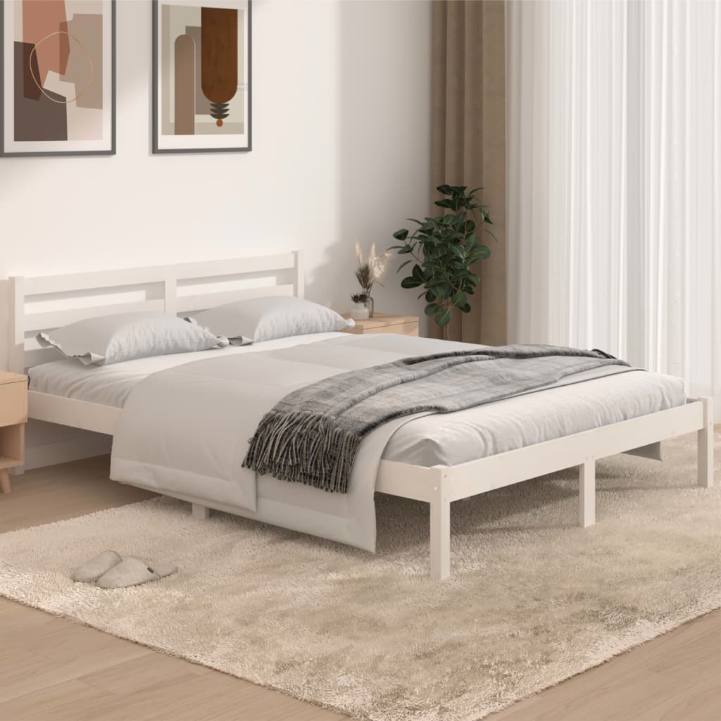 vidaXL Day Bed Solid Wood Pine 140x190 cm White