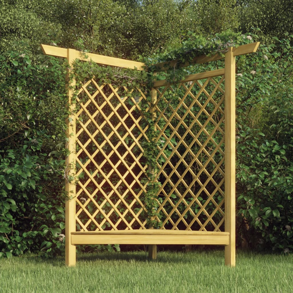 vidaXL Corner Pergola with Bench 166x81x174 cm Impregnated Pinewood