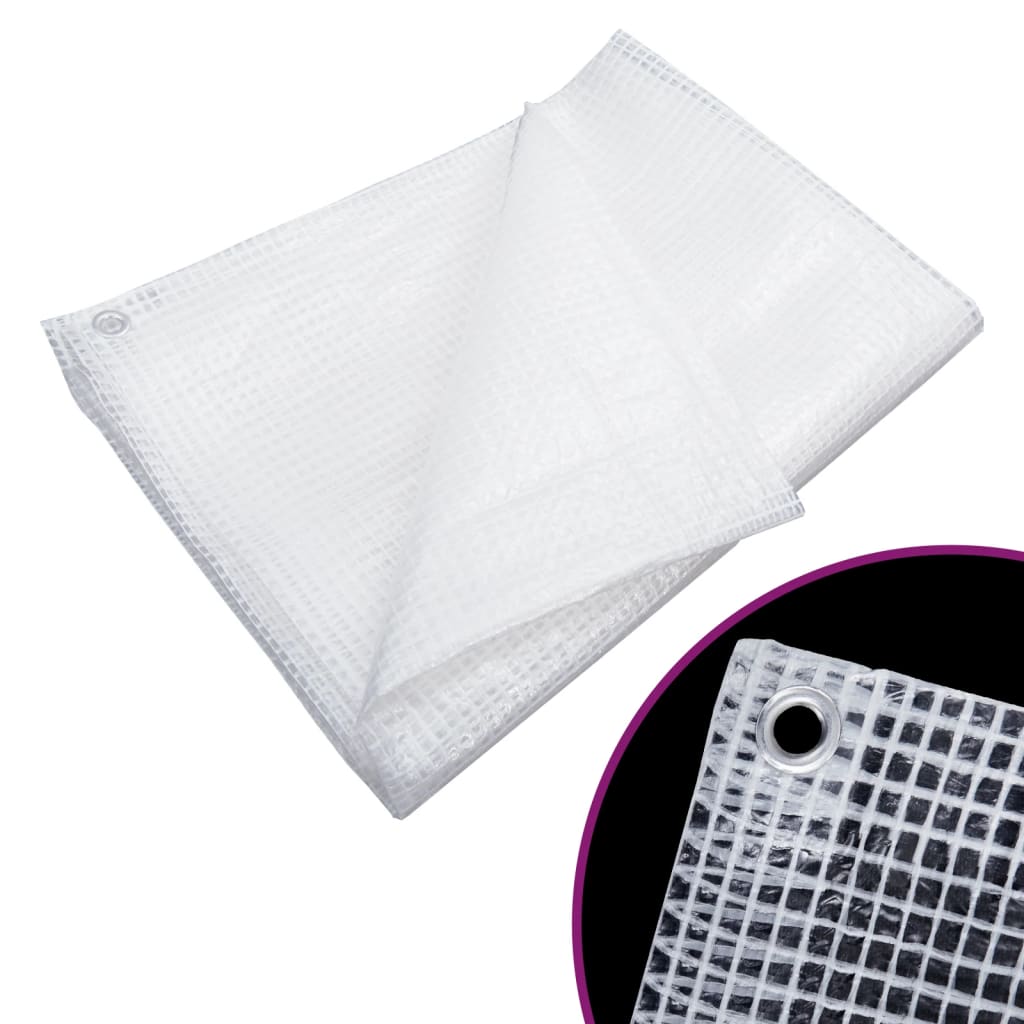 vidaXL Leno Tarpaulin 140 g/mŒ_ 8x10 m White