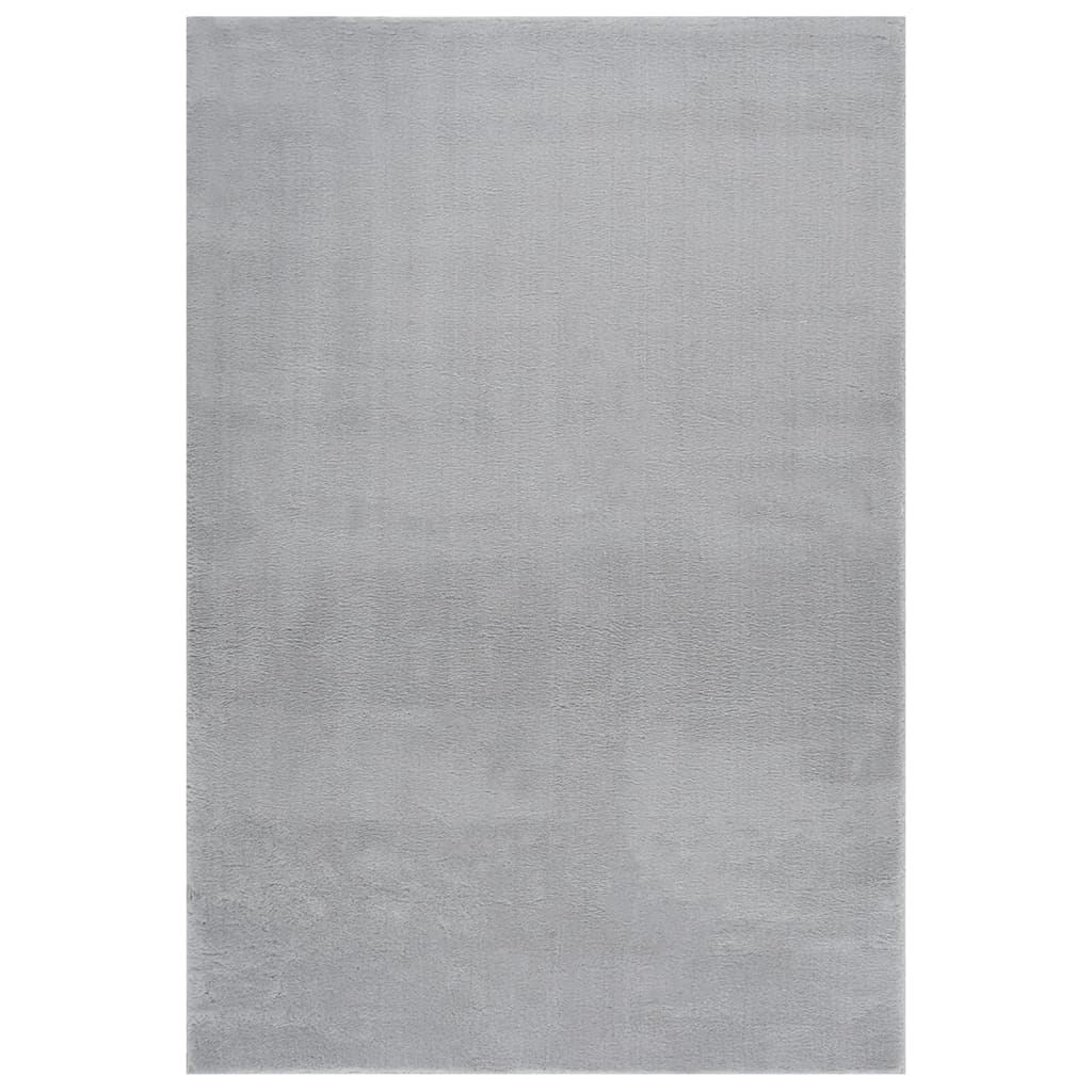 vidaXL Washable Rug Soft Shaggy 160x230 cm Anti Slip Grey