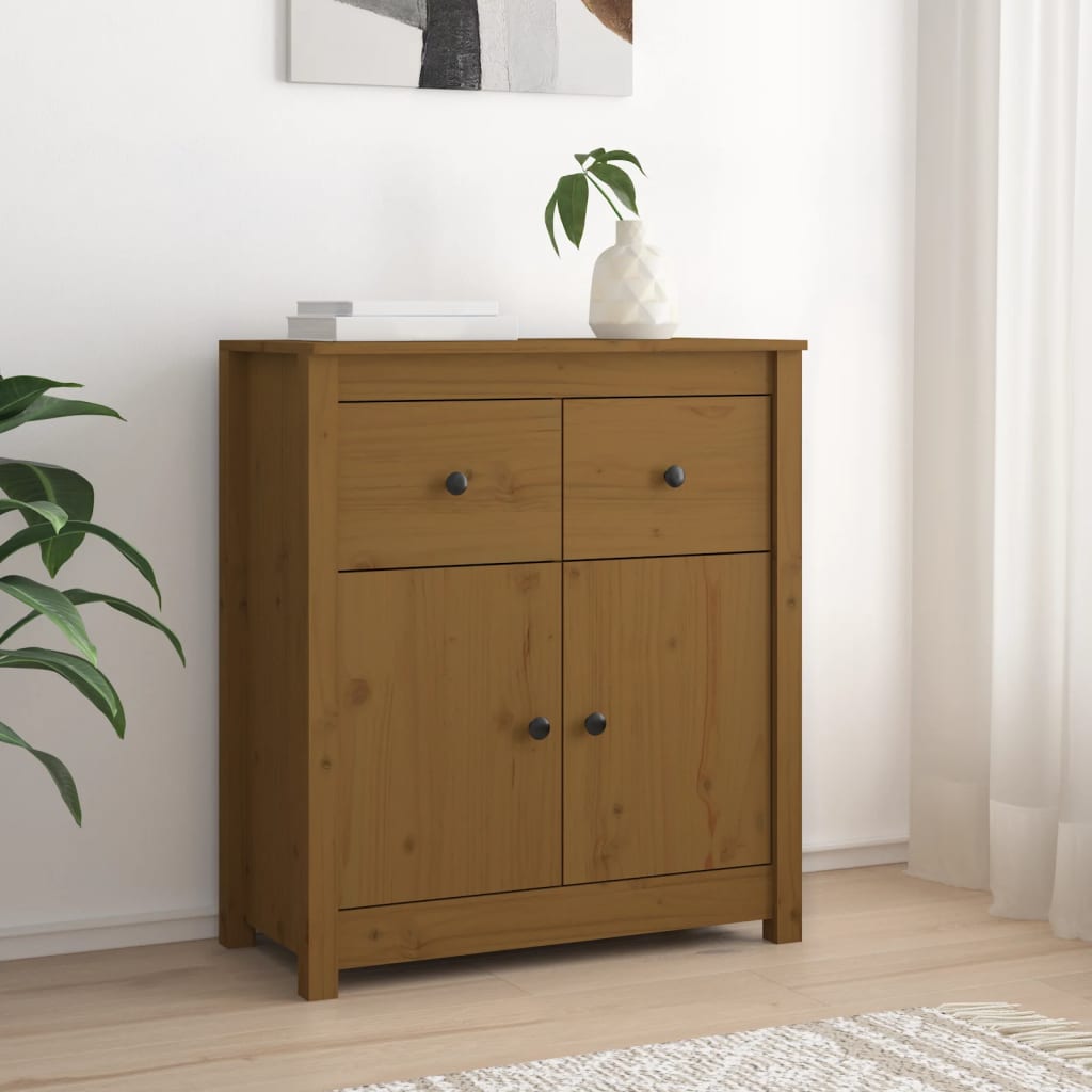 vidaXL Sideboard Honey Brown 70x35x80 cm Solid Wood Pine