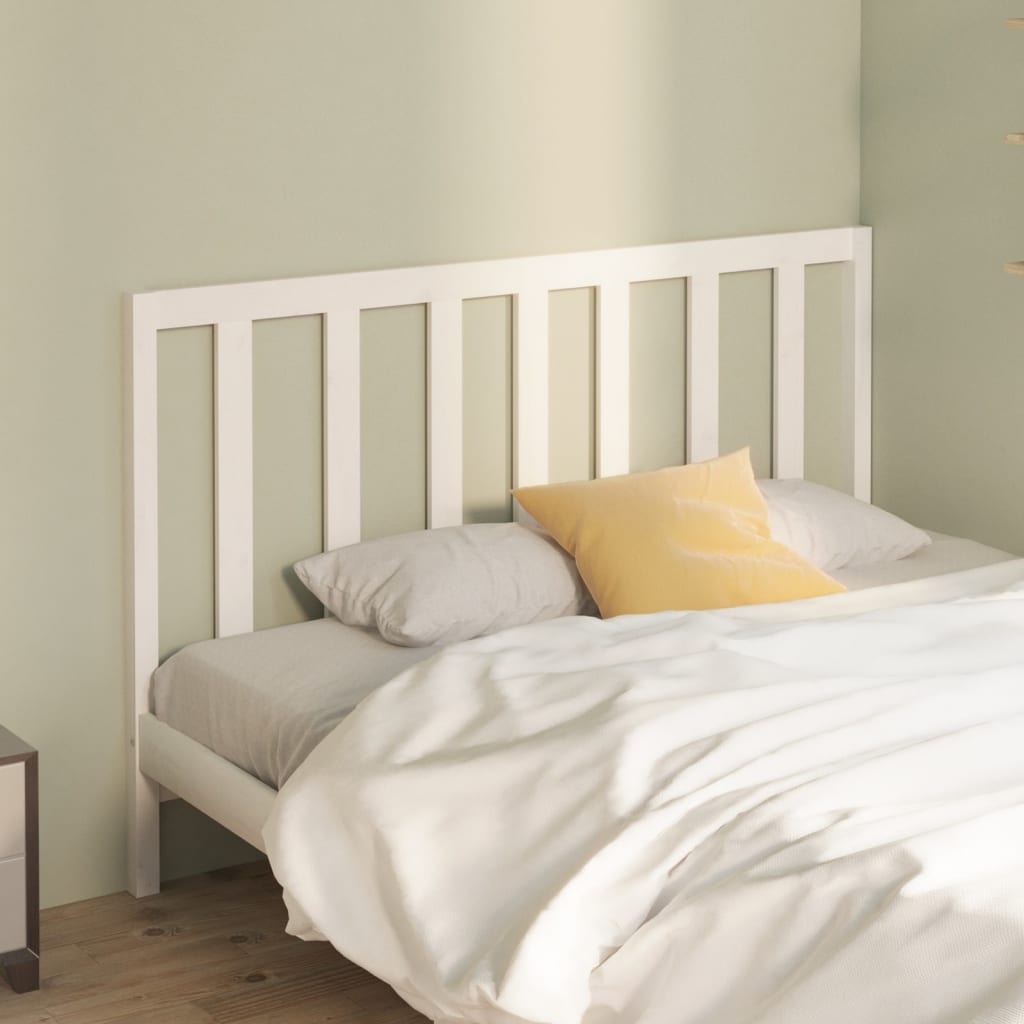 vidaXL Bed Headboard White 141x4x100 cm Solid Wood Pine
