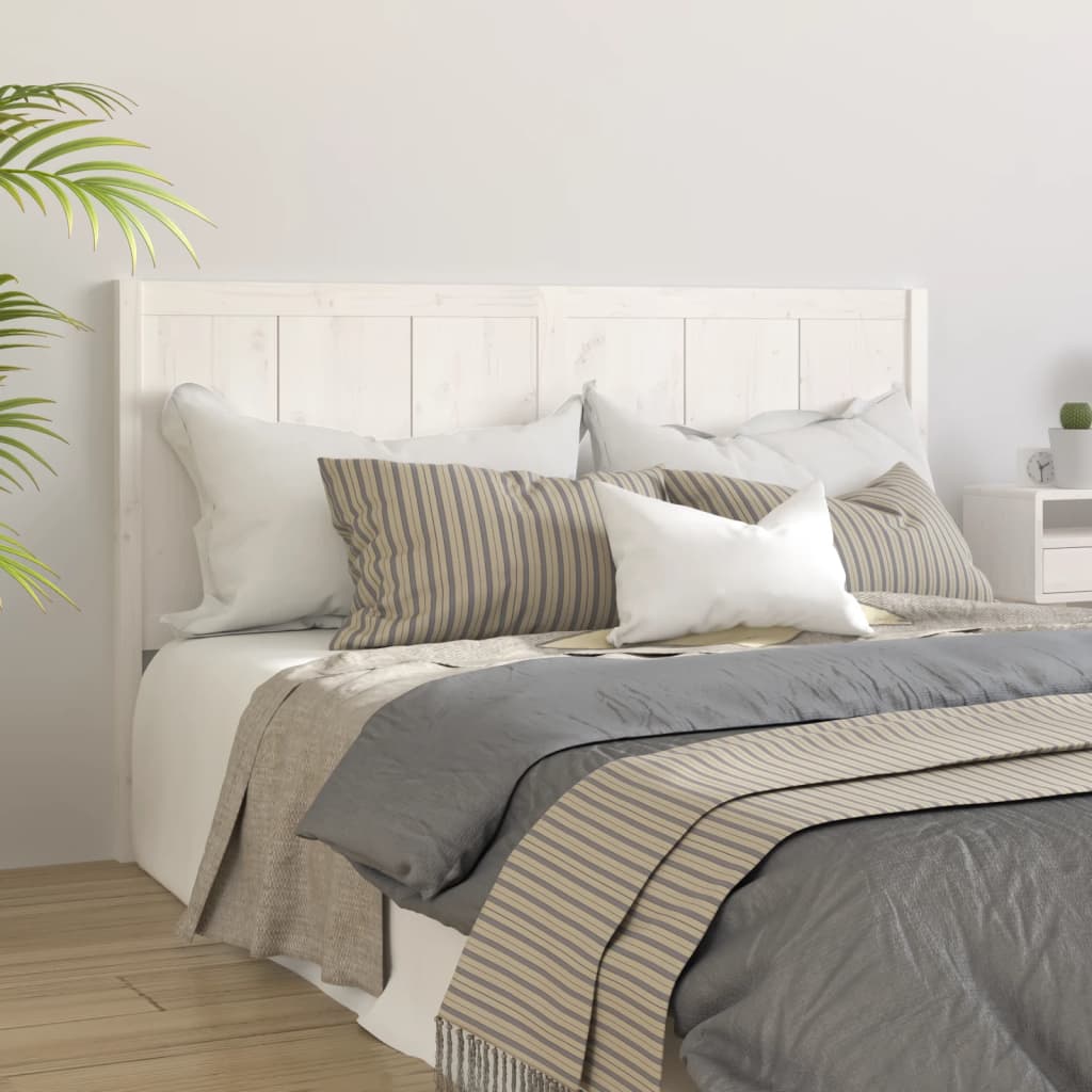 vidaXL Bed Headboard White 205.5x4x100 cm Solid Pine Wood