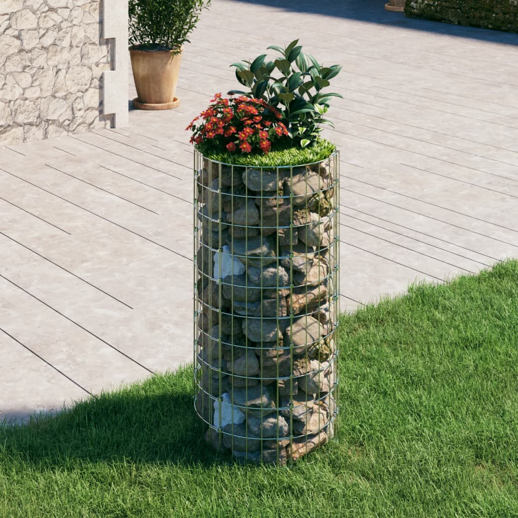vidaXL Circular Gabion Pole Galvanised Steel íÖ50x100 cm
