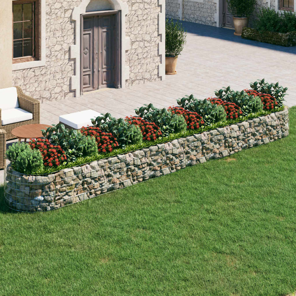 vidaXL Gabion Raised Bed Galvanised Iron 600x100x50 cm