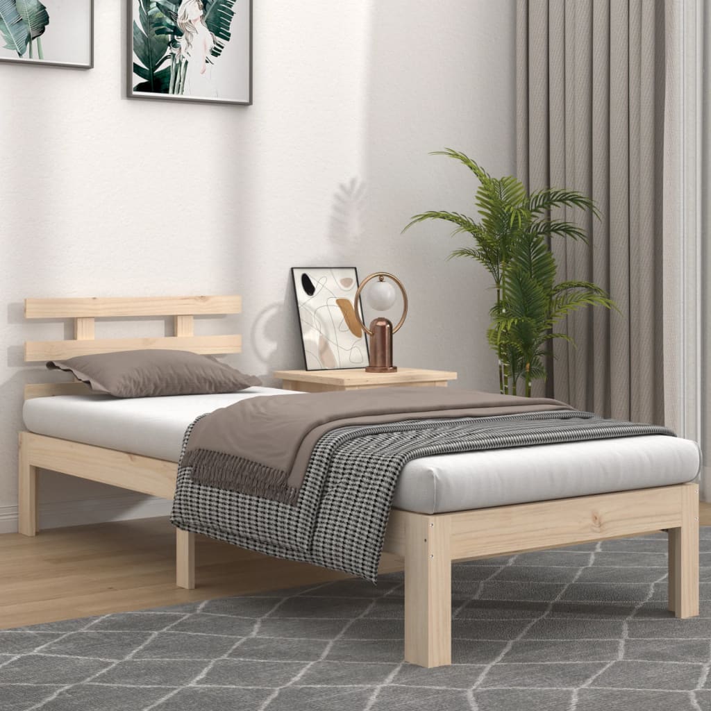 vidaXL Bed Frame Solid Wood 100x200 cm