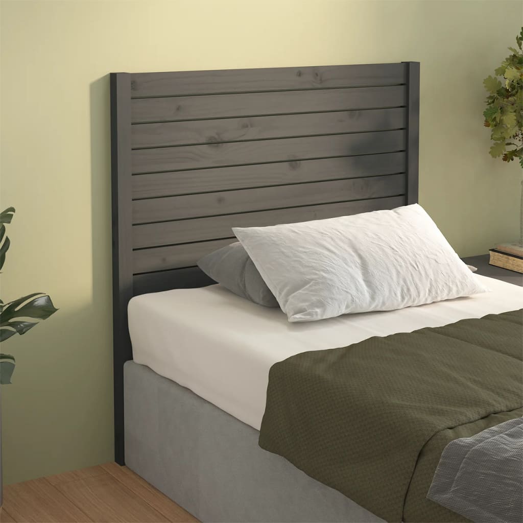 vidaXL Bed Headboard Grey 81x4x100 cm Solid Wood Pine