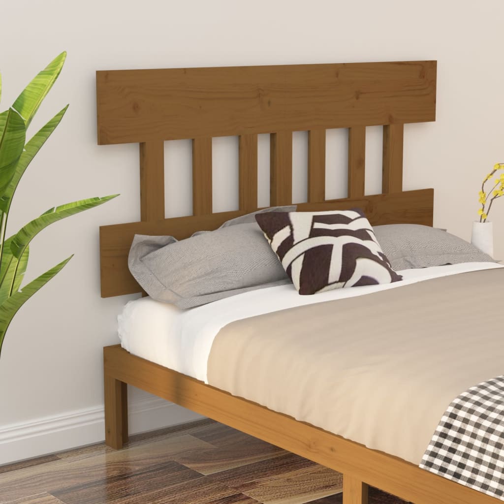 vidaXL Bed Headboard Honey Brown 123.5x3x81 cm Solid Wood Pine