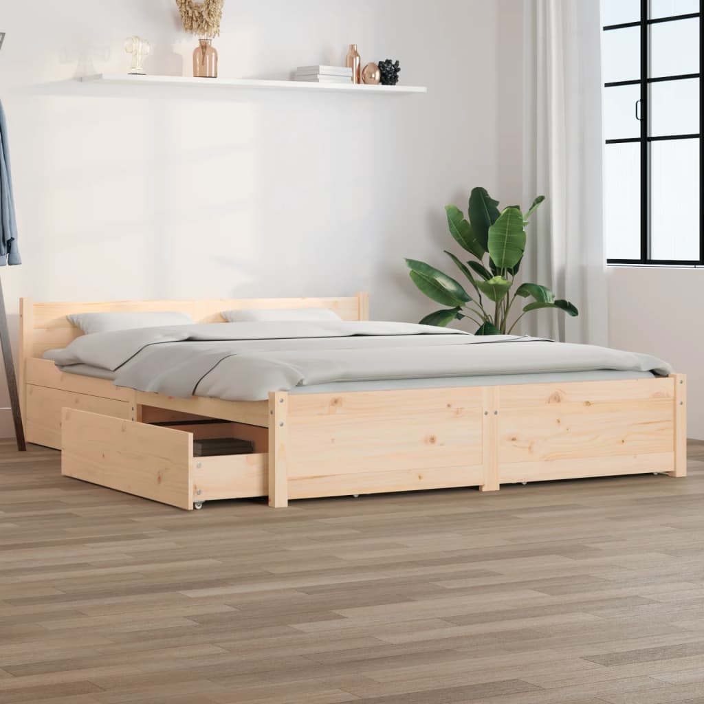 vidaXL Bed Frame with Drawers 120x200 cm