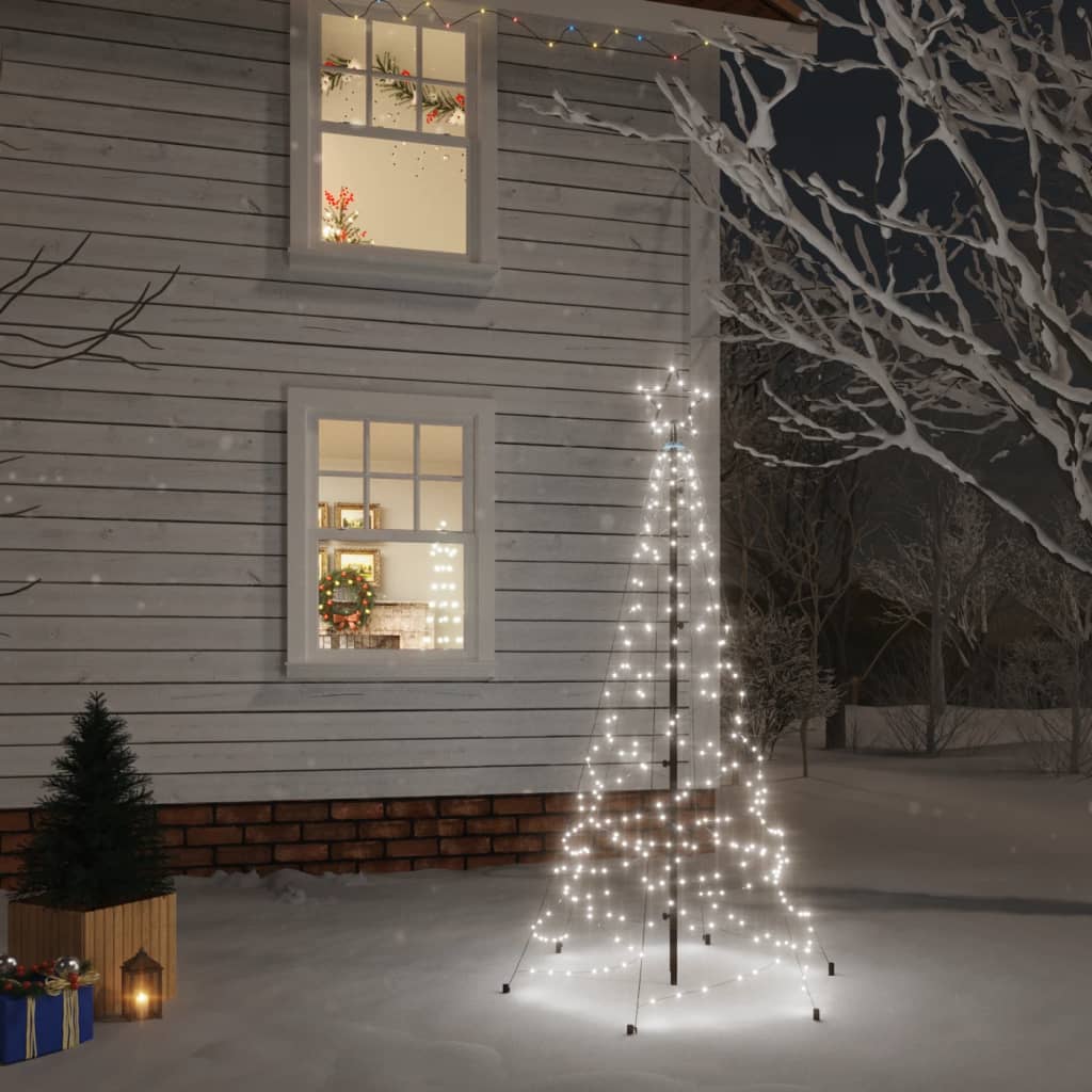 vidaXL Christmas Tree with Spike Cold White 200 LEDs 180 cm