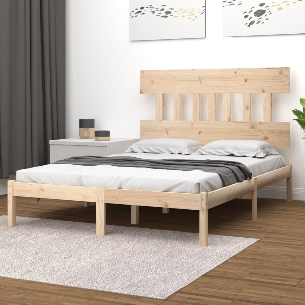 vidaXL Bed Frame Solid Wood 135x190 cm Double