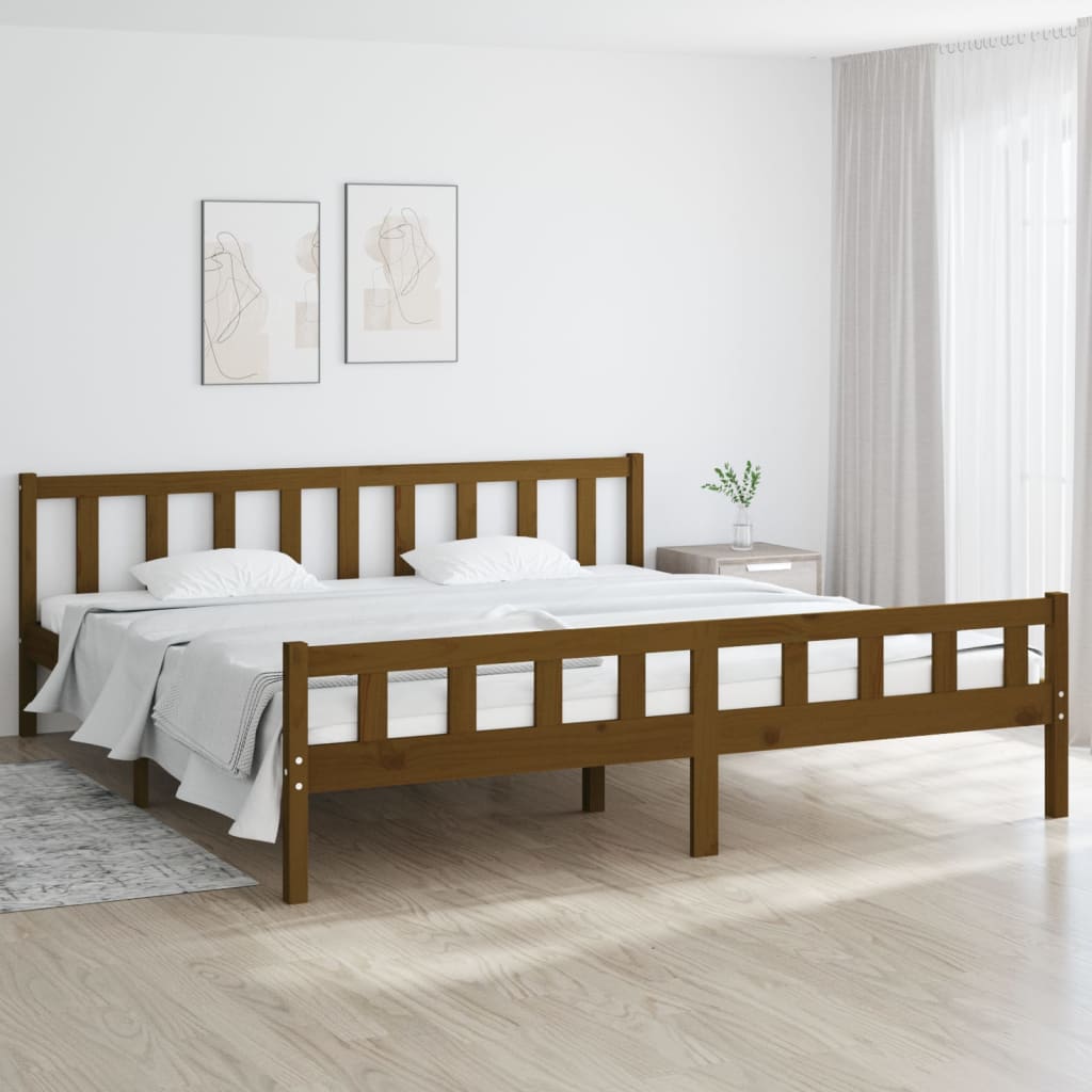 vidaXL Bed Frame Honey Brown Solid Wood 160x200 cm