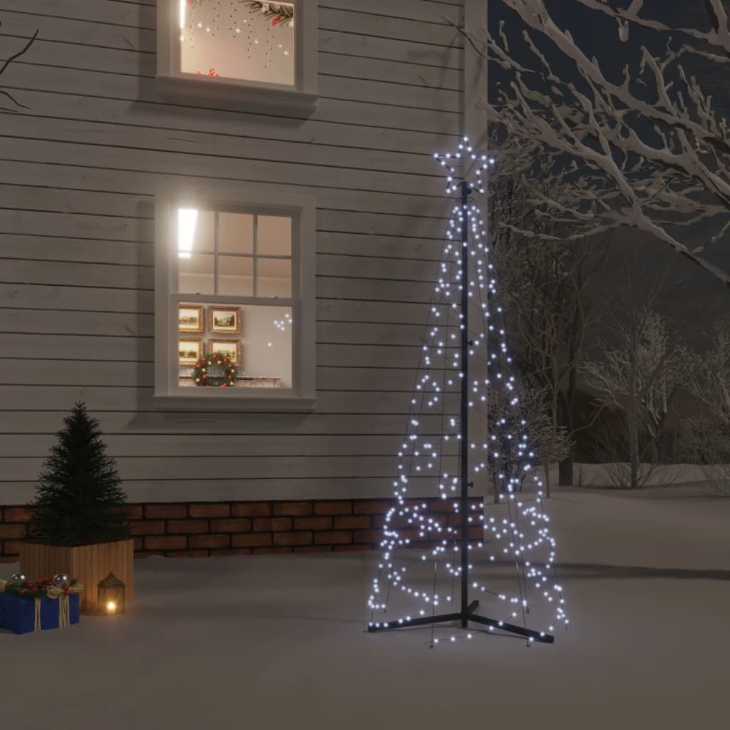 vidaXL Christmas Cone Tree Cold White 200 LEDs 70x180 cm