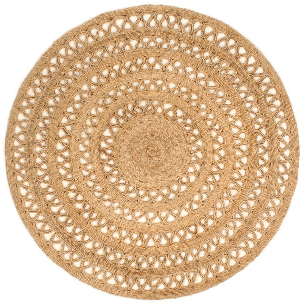 vidaXL Area Rug Hand-braided Jute 150 cm Round
