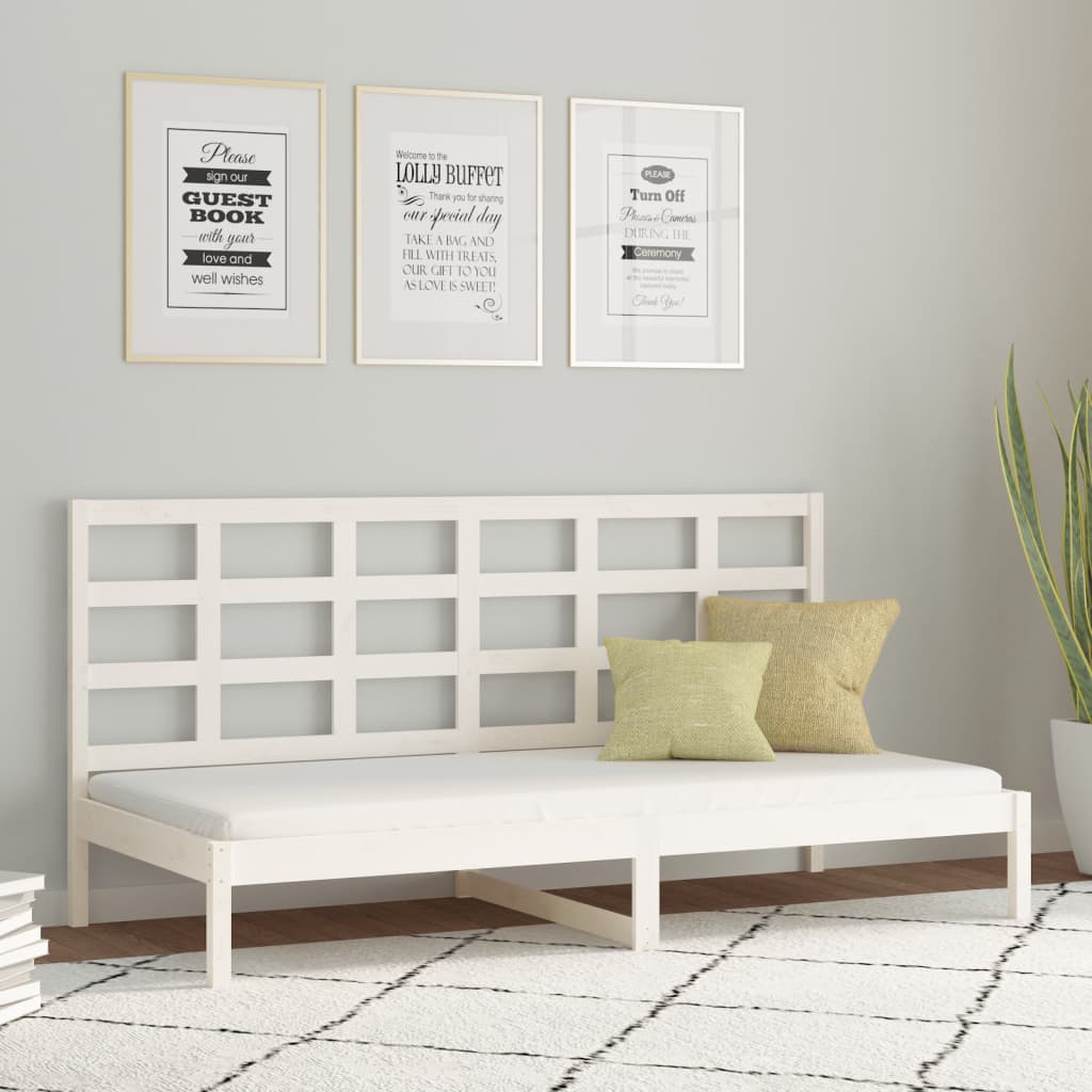vidaXL Day Bed White 80x200 cm Solid Wood Pine