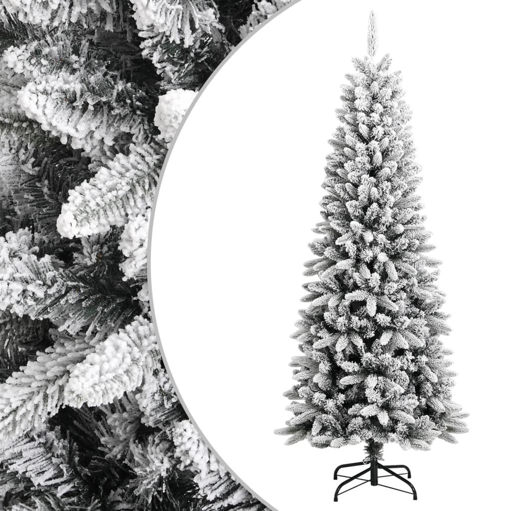 vidaXL Artificial Christmas Tree with Flocked Snow 180 cm PVC&PE
