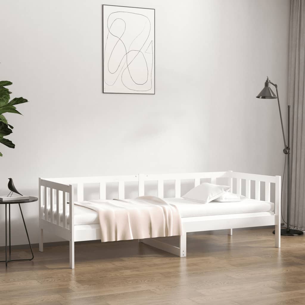 vidaXL Day Bed White 90x190 cm Solid Wood Pine