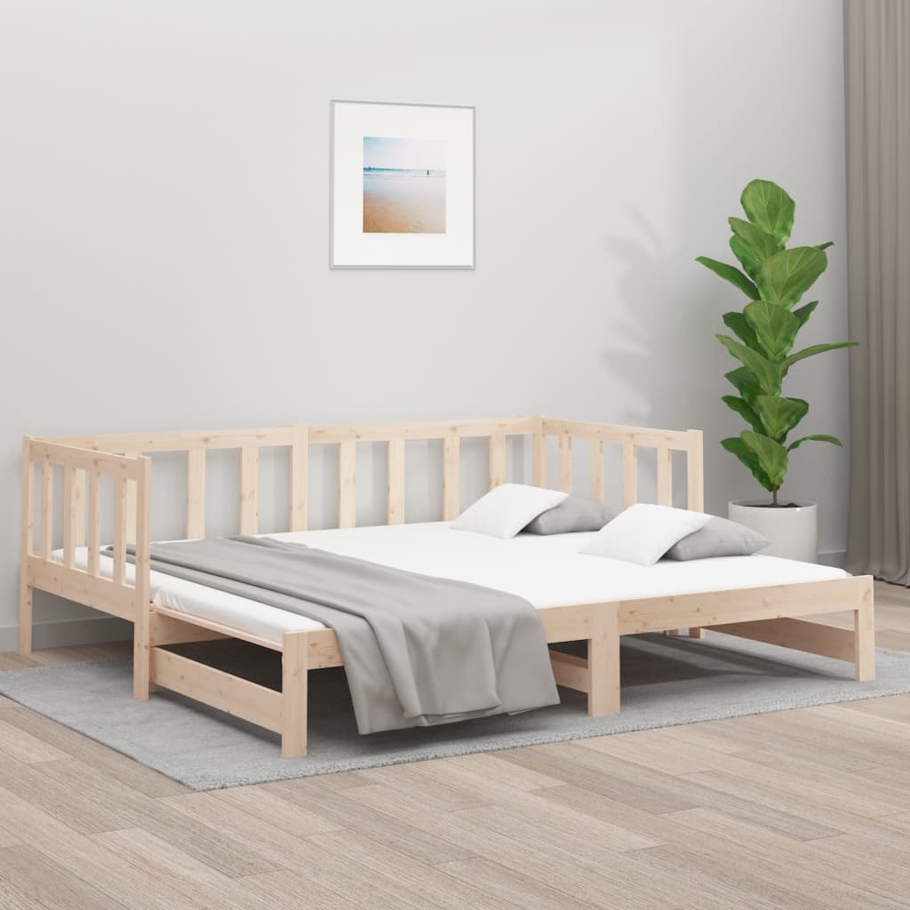 vidaXL Pull-out Day Bed 2x(90x190) cm Solid Wood Pine