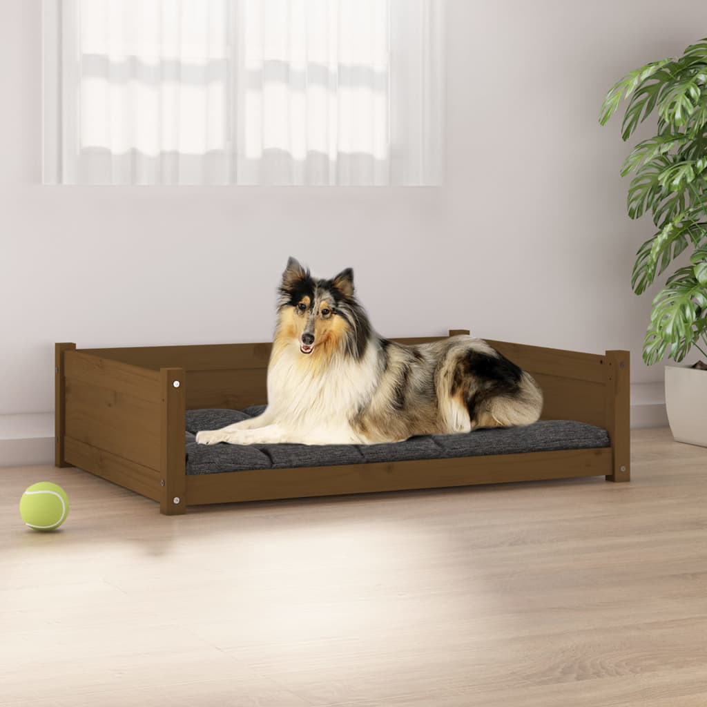 vidaXL Dog Bed Honey Brown 95.5x65.5x28 cm Solid Pine Wood