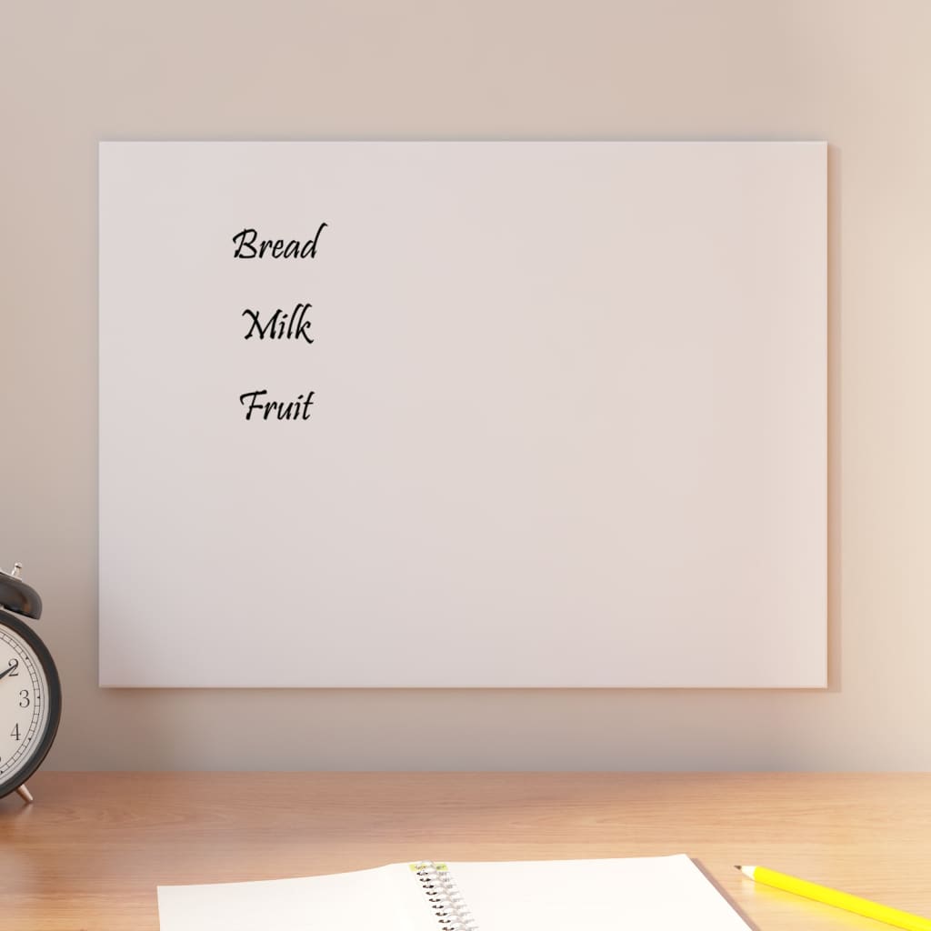 vidaXL Wall-mounted Magnetic Board White 40x30 cm Tempered Glass