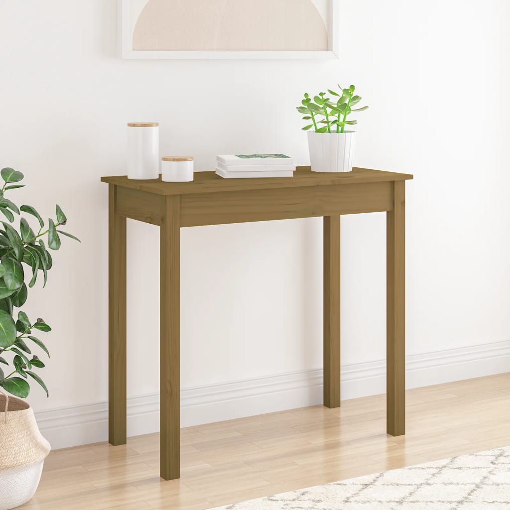 vidaXL Console Table Honey Brown 80x40x75 cm Solid Wood Pine
