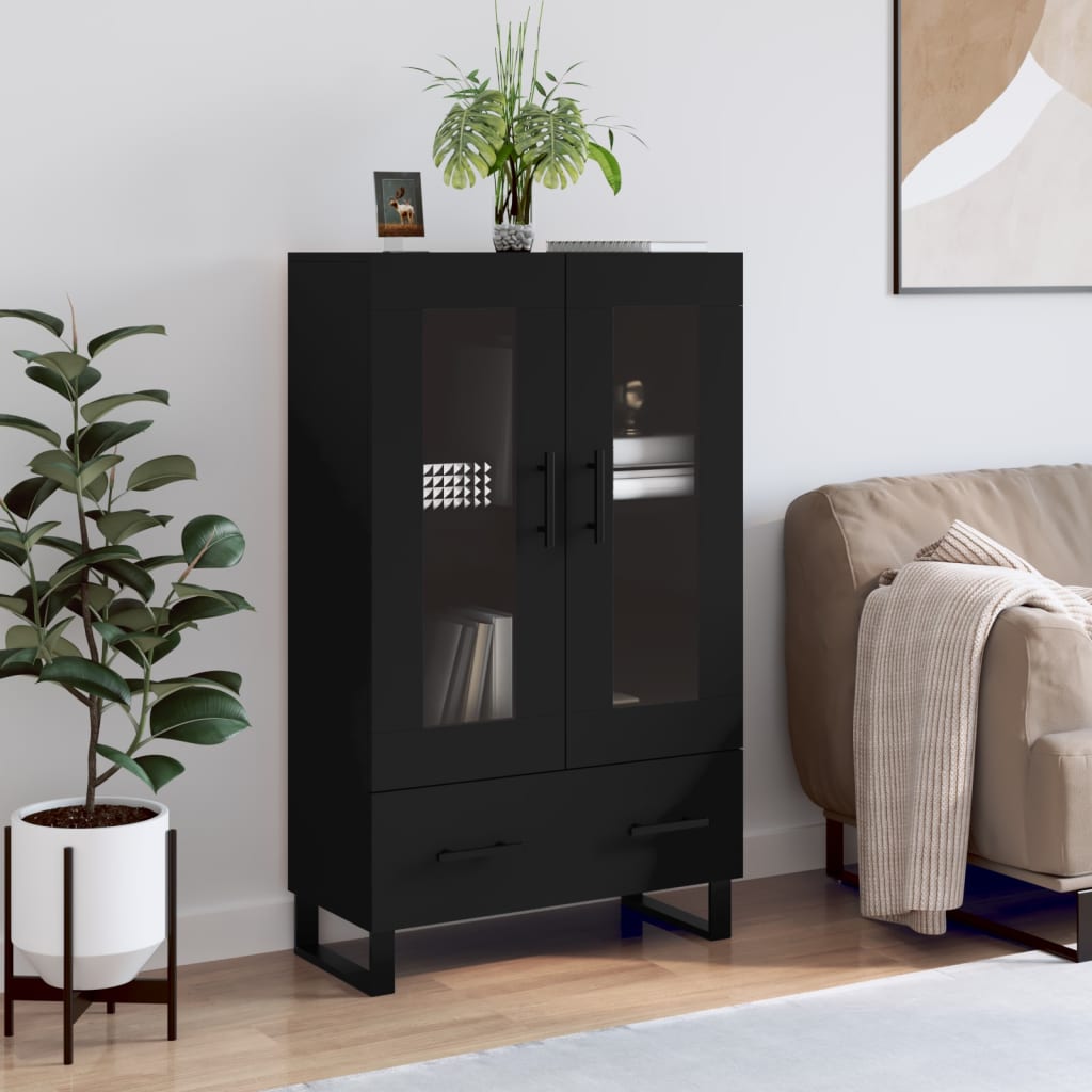 vidaXL Highboard Black 69.5x31x115 cm Engineered Wood