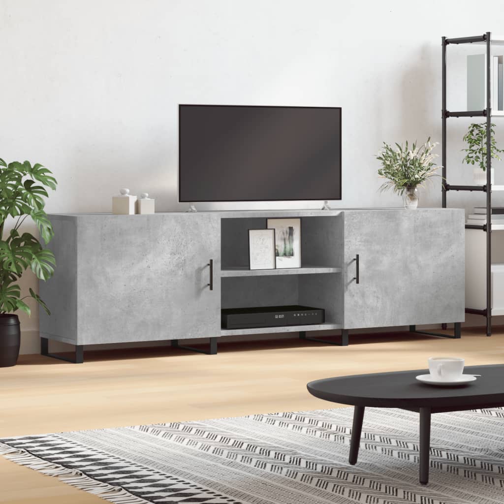 vidaXL TV Cabinet Concrete Grey 150x30x50 cm Engineered Wood
