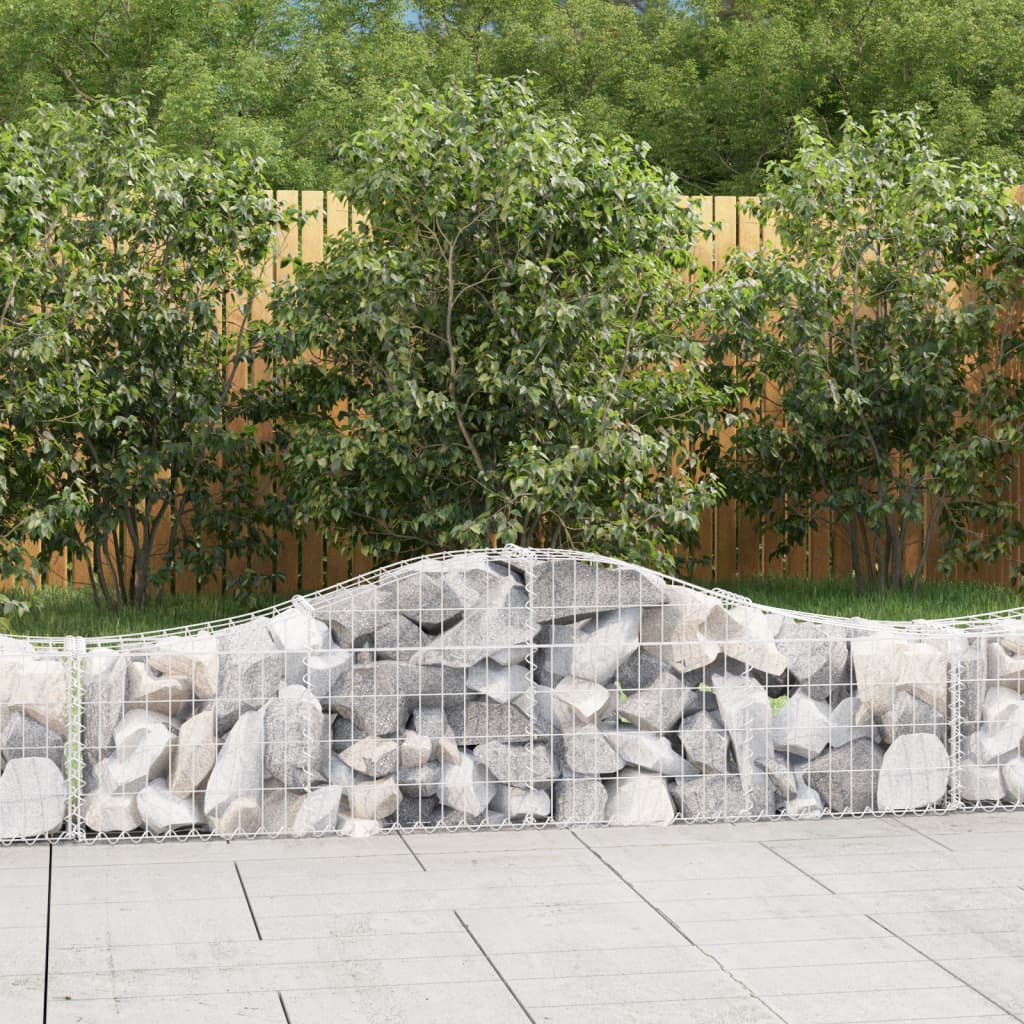vidaXL Arched Gabion Baskets 25 pcs 200x30x40/60 cm Galvanised Iron